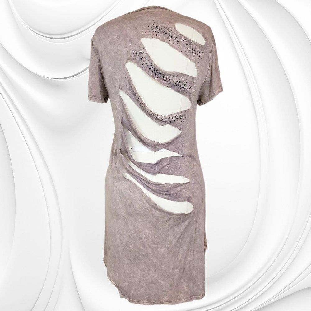 T Party rose pink marble cut-out long gem accented top